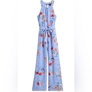 Zunie Girls Floral Burnout Chiffon Jumpsuit